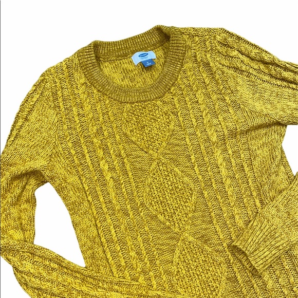 Old navy cable knit sweater wheat gold size medium - Picture 1 of 7